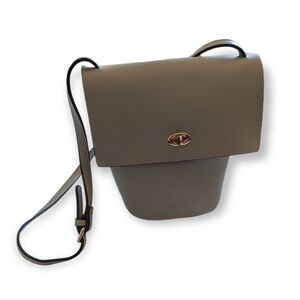 Expressions NYC vegan leather gray crossbody purse bag